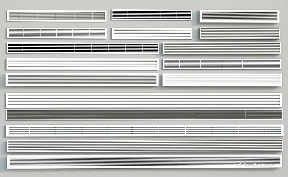 Different Types Of Modern Air Conditioner Vents With Various Grille Designs 3d model 