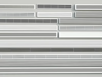 Different Types Of Modern Air Conditioner Vents With Various Grille Designs 3d model