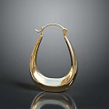 Shiny Golden Hoop Earrings With Minimalist Metal Design And Smooth Surface