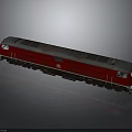 Vintage Red Train With Gray Roof Windows And Reflection In Gray Background