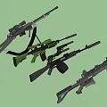 Weapons Collection Featuring Multiple Tactical Assault Rifle Models With Different Designs 3d model