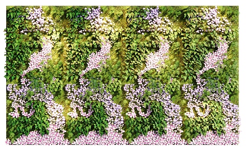 Green plant wall plant wall flowers and plants pile plant combination 3d model