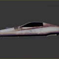 Futuristic Car Model With Sleek Metallic Body Rear Spoiler And Pink Purple Reflections
