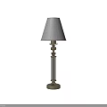 Elegant Table Lamp With White Mesh Lampshade And Gold Decorative Base 3d model