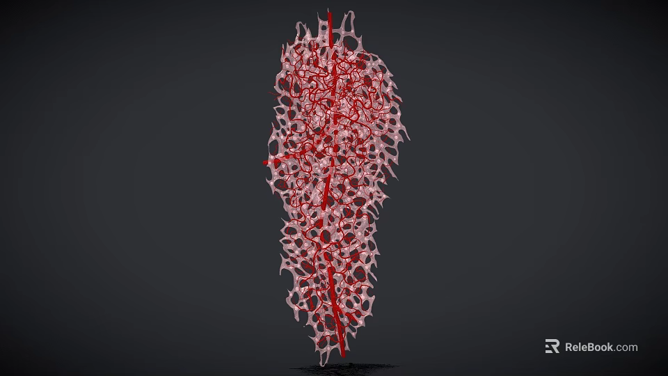Medical Device Three Dimensional Vascular Mesh Model with Red White Structure for Biological Tissue 3d model 