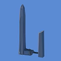 Modern Architectural Structures With Tall Spire And Shorter Rectangular Building On Blue Background 3d model