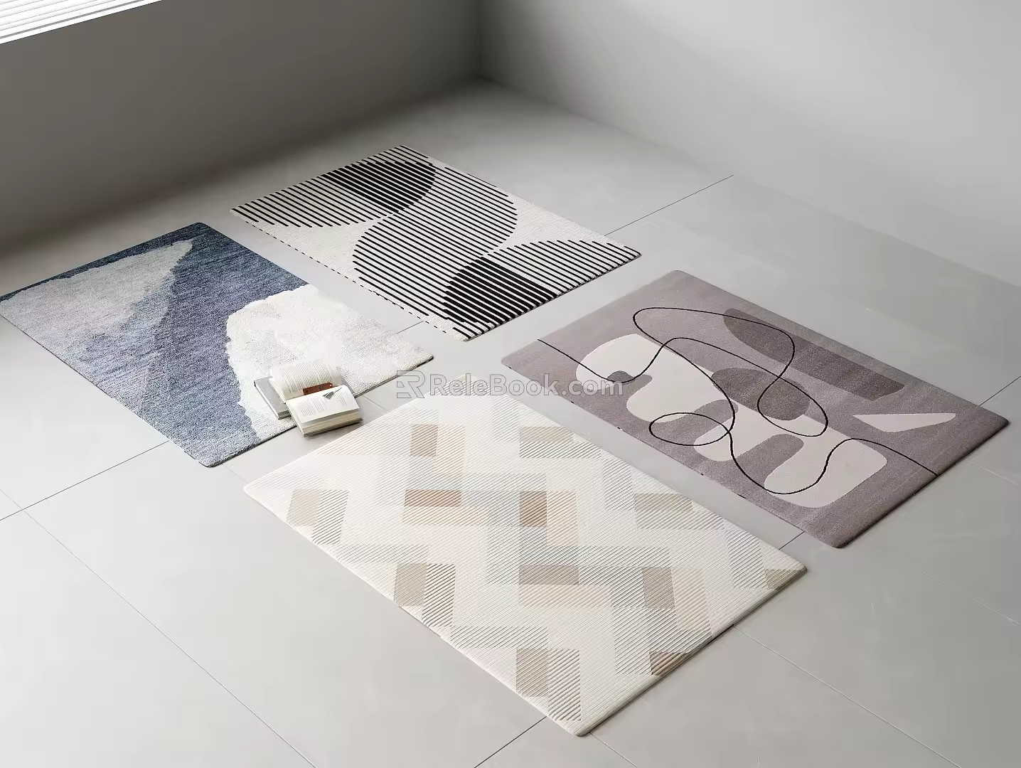 Modern Carpet Fabric Carpet Square Carpet 3d model