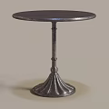 Metal Round Side Table With Decorative Pedestal Base And Classic Design Style 3d model