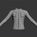 Gray Lightweight Jacket With Modern Design Zipper And Pockets