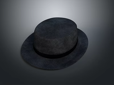 Classic Black Bowler Hat With Black Band Stylish Accessory For Daily Wear 3d model