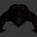 3D Monster Creature Design Featuring Muscular Limbs Dark Skin and Tentacle Details