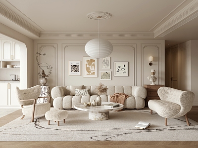 French Living Room 3d model