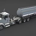 White Tanker Truck With Large Cargo Tank And Heavy Duty Transport Features