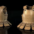 Ancient Weapon Body Armor Woven Design Brown Material With Metal Buckles