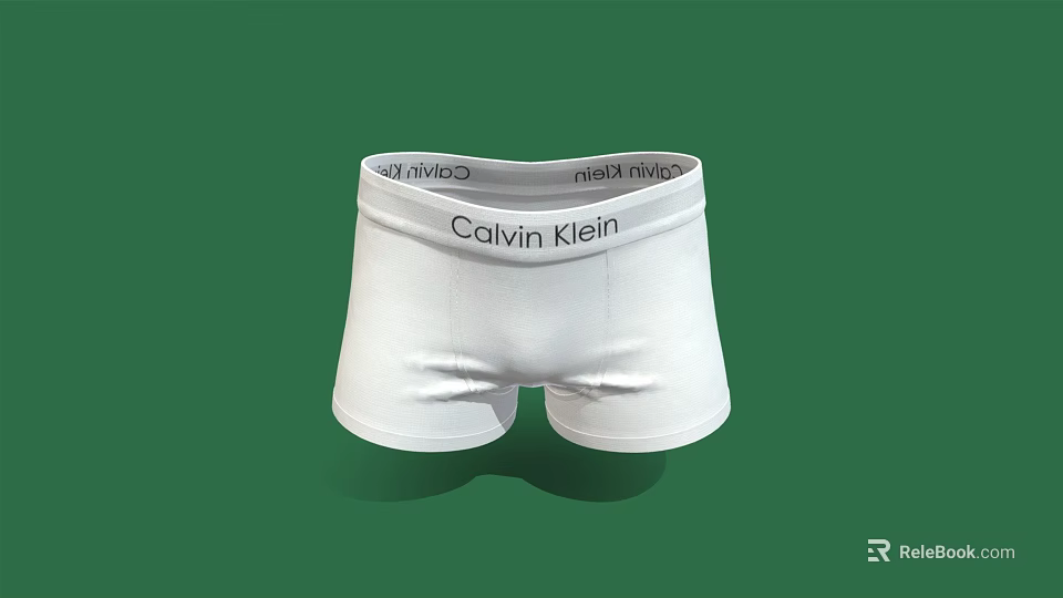 Classic Calvin Klein Men's White Boxer Briefs Elastic Waistband Logo 3d model 