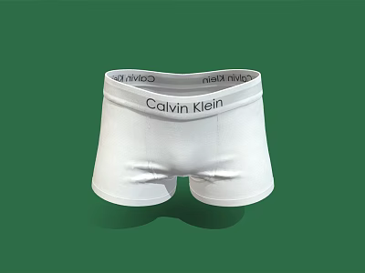 Classic Calvin Klein Men's White Boxer Briefs Elastic Waistband Logo 3d model