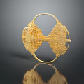 Golden Circular Hardware Tool With Intricate Hollow Design And Metal Craft