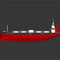 White And Red Tanker Ship Model With Deck Structure And Green Area 3d model