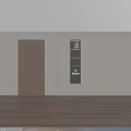 Modern Wardrobe Design With White Wooden Panels And Open Shelves