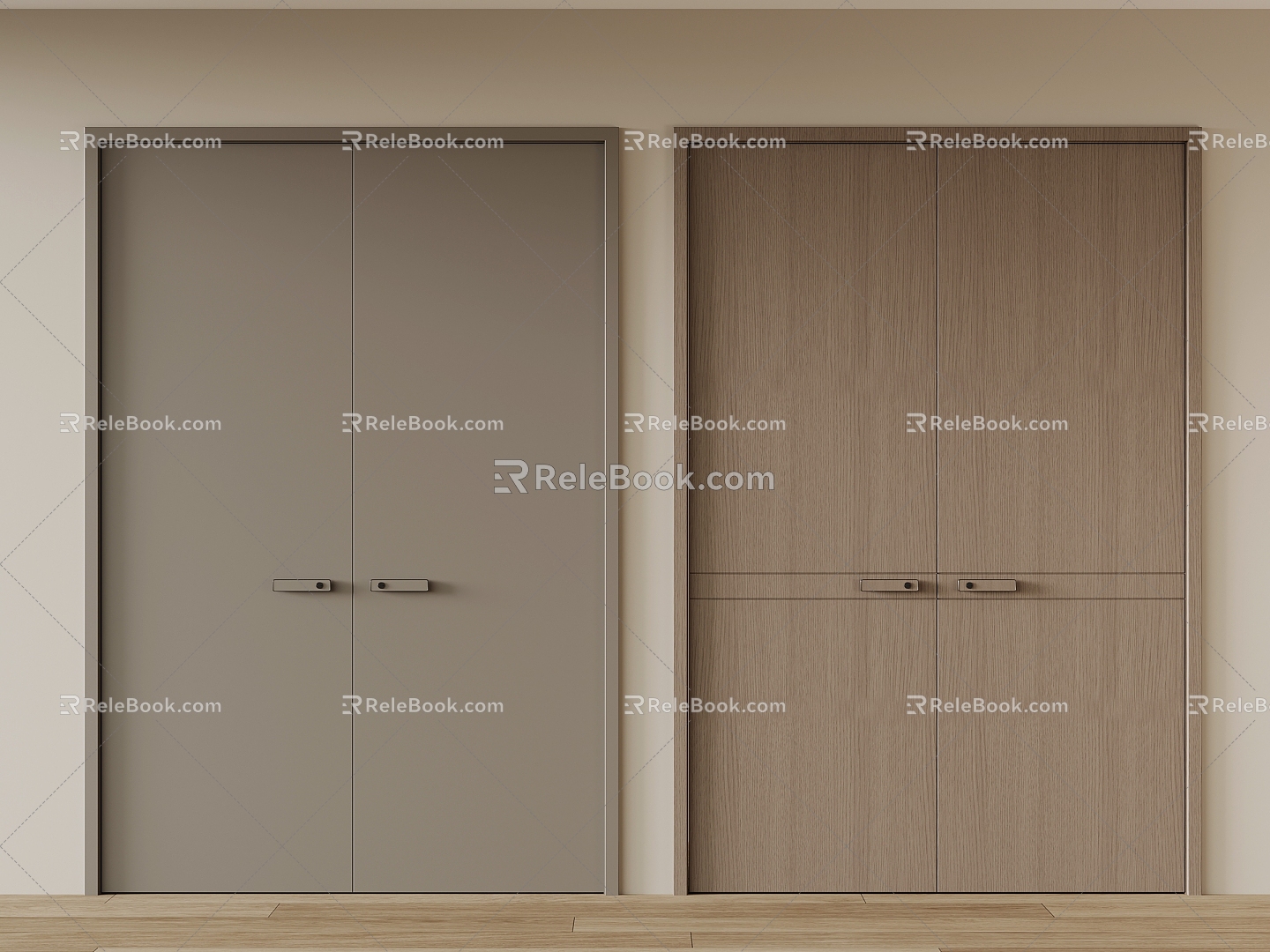 Single-door double-door banquet hall door 3d model