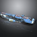 Blue Cosmic Spaceship With Circular Thrusters And 3D Design For Space Exploration