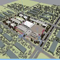 Aerial View Of Modern Industrial Factory Complex With Multiple Warehouse Buildings Green Areas And Road Network