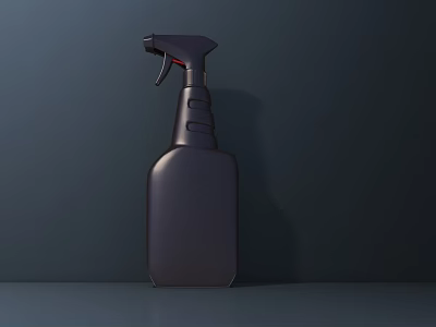 Black Ceramic Spray Bottle With Nozzle On Dark Background Flat Surface 3d model