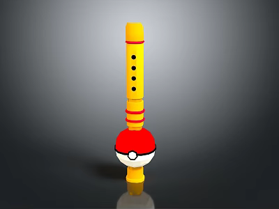 Poké Ball Shaped Yellow Daily Life Product With Black Dots And Decorative Design 3d model