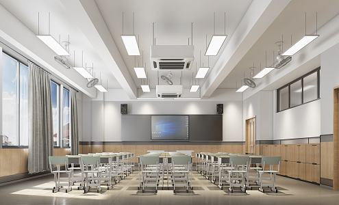 modern classroom 3d model