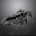 Futuristic Cosmic Spaceship With Detailed Armored Hull And Advanced Thruster Design