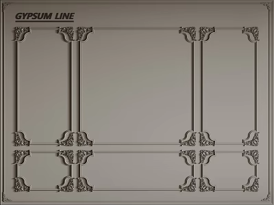 Ornate Gypsum Line Design With Intricate Carved Patterns For Interior Wall Decoration 3d model
