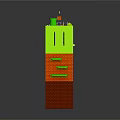 Colorful 3D Scene Construction With Staircase Slide Small House Green Elements And Cave Entrance