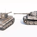 Two Vintage Military Tanks With Cannons Tracks And Worn Texture On White Background