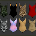 Various Patterned One Piece Swimsuits In Multiple Colors And Designs