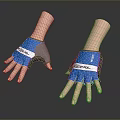 Blue And Gray Half Finger Cycling Gloves With Good Feel Brand Logo