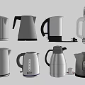 Various Modern Electric Kettles As Daily Household Appliances With Stylish Designs For Home Use