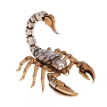 Mechanical Metal Scorpion Model With Gold And Silver Craft Design 3d model