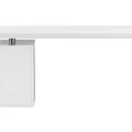 White Modern Home Office Desk With Simple Structure And Drawer Cabinet