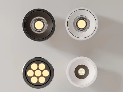 Downlights and Spotlights Modern Black and White Designs with LED Bulbs for Home Lighting 3d model