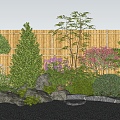 Modern Plant Combination Shrub Flower Border Group Plant Landscaping Plant Stack Shrub Ball Landscape Stone Courtyard Sits 3d model