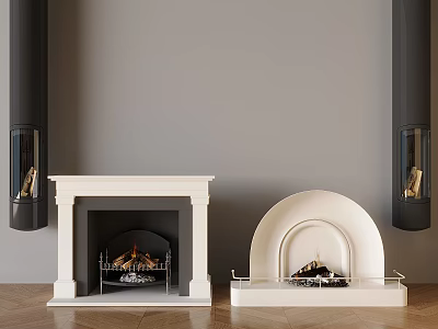Electronic flame fireplace stove French electronic decorative fireplace 3d model