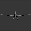 Detailed White Airplane Model With Propeller Wings Cockpit For Space Exploration