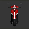 Red Electric Scooter With Modern Design White Stripes Black Seat And Red Rims