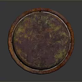 Rustic Metal Furniture Stool With Round Top Ring Support And Flared Base