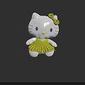 Adorable Hello Kitty Doll With White Body Black Bow Black Dress Yellow Nose And Whiskers