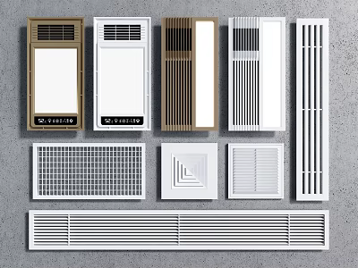 Various Modern Vent Grille Designs With Different Patterns And Materials 3d model