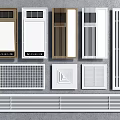 Various Modern Vent Grille Designs With Different Patterns And Materials 3d model