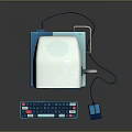 Vintage Electronic Computer Setup With Old-fashioned Monitor Main Unit Colorful Keyboard And Classic Mouse