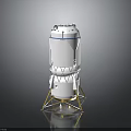 Advanced Lunar Lander Spacecraft With White Cylindrical Body And Gold Landing Legs