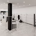 Modern Fashion Clothing Store With Glass Windows Mannequins And Interior Clothing Displays
